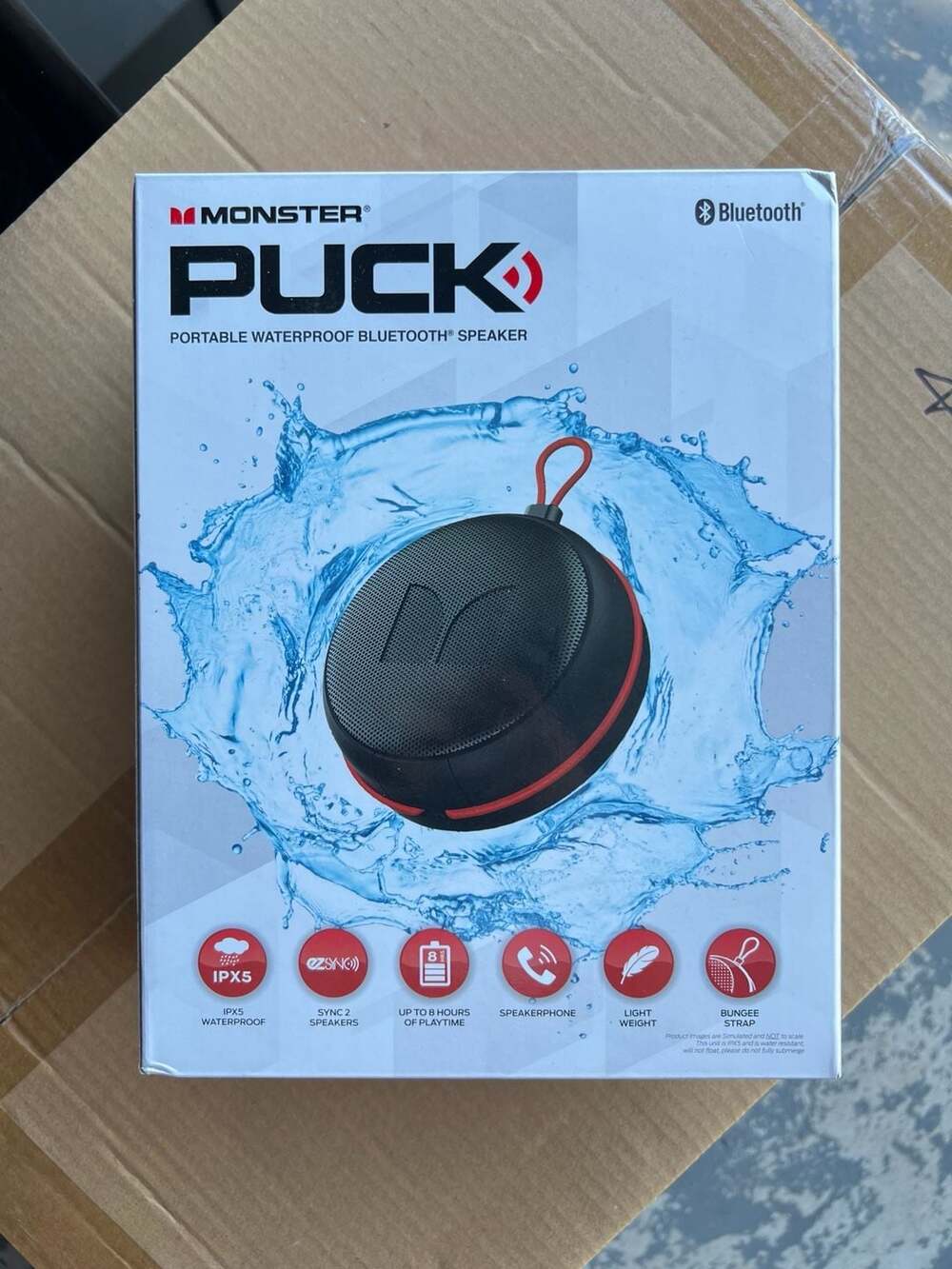 Monster Puck Portable Waterproof Bluetooth Speaker (Model MNPUCK)